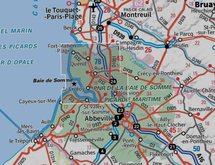 Carte Top 25 Mini n° M2106 ET - Baie de Somme, Le Crotoy, Fort-Mahon-Plage | IGN carte pliée IGN 