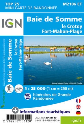 Carte Top 25 Mini n° M2106 ET - Baie de Somme, Le Crotoy, Fort-Mahon-Plage | IGN carte pliée IGN 