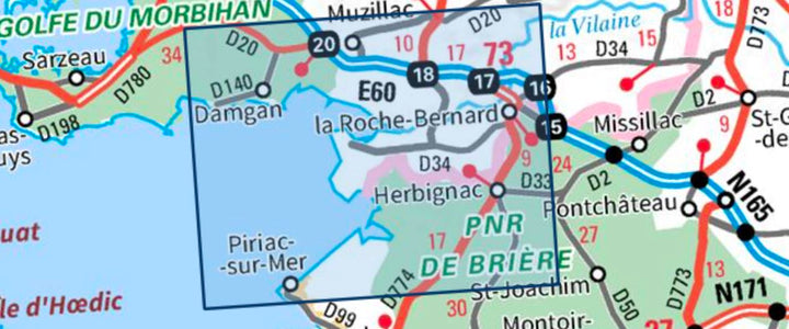 Carte TOP 25 n° 1022 OT - La Roche-Bernard, PNR de Brière | IGN carte pliée IGN 