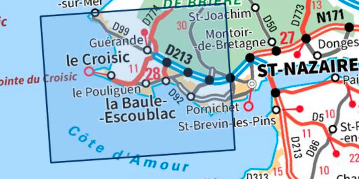 Carte TOP 25 n° 1023 OT - La Baule, PNR de Brière | IGN carte pliée IGN 