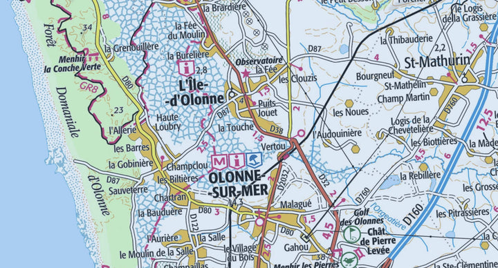 Carte TOP 25 n° 1227 OT - Les Sables-d'Olonne | IGN carte pliée IGN 