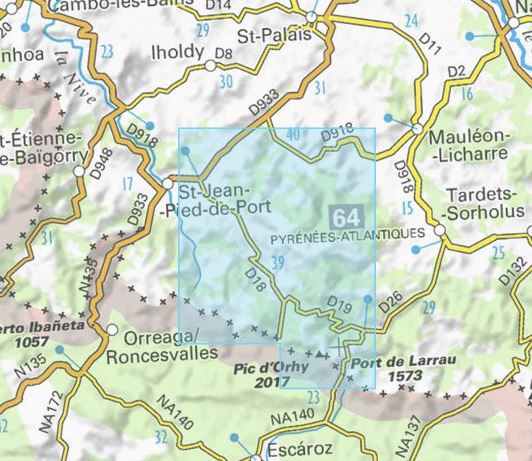 Carte TOP 25 n° 1346 ET - Forêt d'Iraty & Pic d'Orhy (Pyrénées) | IGN carte pliée IGN 