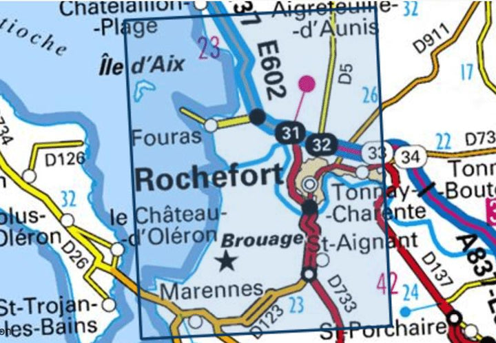 Carte TOP 25 n° 1430 OT - Rochefort & Marennes | IGN carte pliée IGN 