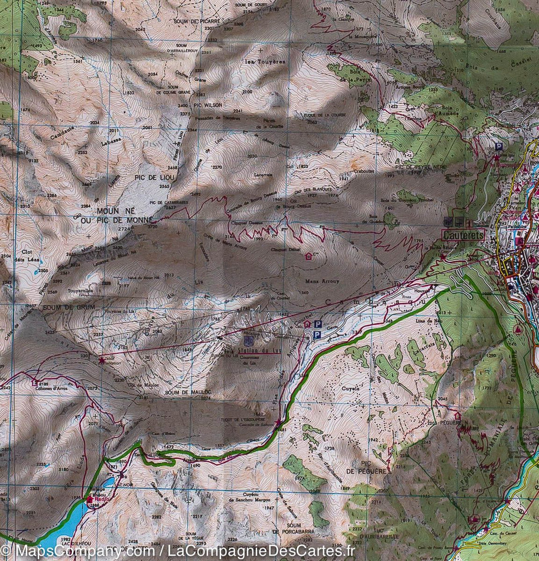 Carte TOP 25 n° 1647 OTR (résistante) - Vignemale, Vallée d'Ossau, Arrens, Cauterets (Pyrénées) | IGN carte pliée IGN 