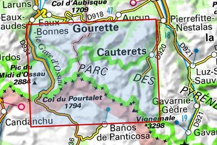Carte TOP 25 n° 1647 OTR (résistante) - Vignemale, Vallée d'Ossau, Arrens, Cauterets (Pyrénées) | IGN carte pliée IGN 