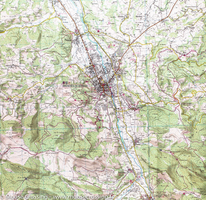 Carte TOP 25 n° 1747 ET - Bagnères de Bigorre, Pic du Midi de Bigorre, Vallée de Campan (Pyrénées) | IGN carte pliée IGN 