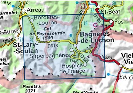 Carte TOP 25 n° 1848 OTR (résistante) - Bagnères-de-Luchon &amp; Lac d'Oô (Pyrénées) | IGN - La Compagnie des Cartes