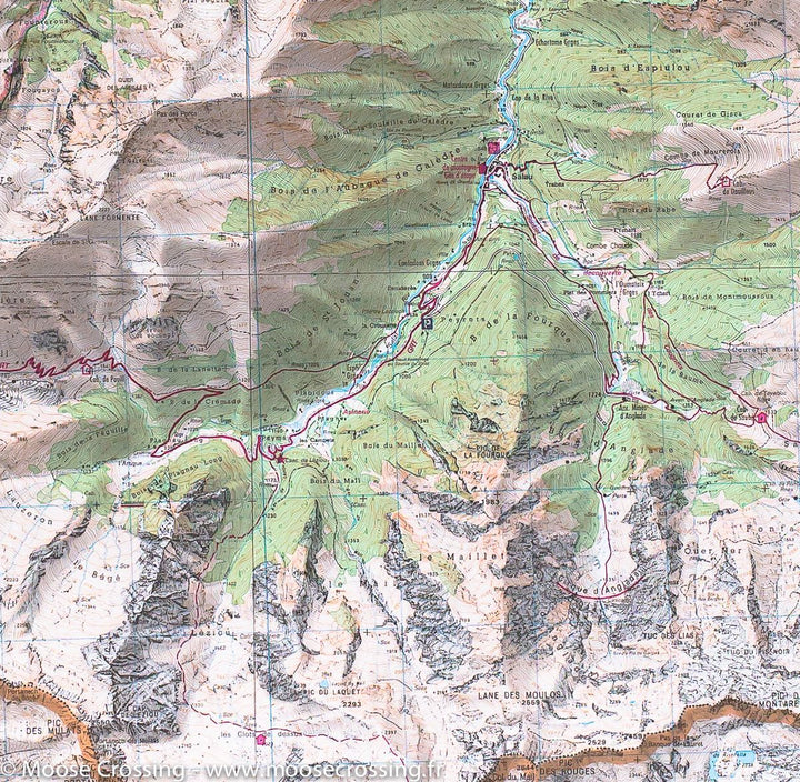 Carte TOP 25 n° 2048 OT - Aulus-les-Bains & Mont Valier (Pyrénées) | IGN - La Compagnie des Cartes
