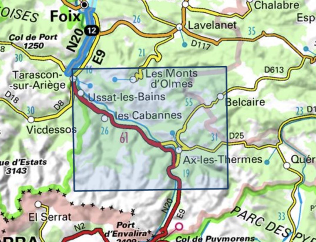 Carte TOP 25 n° 2148 ET - Ax-les-Thermes (PNR des Pyrénées Ariégeoises) | IGN - La Compagnie des Cartes