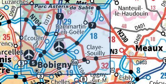 Carte TOP 25 n° 2413 OT - Dammartin-en-Goële, le Bourget | IGN carte pliée IGN 