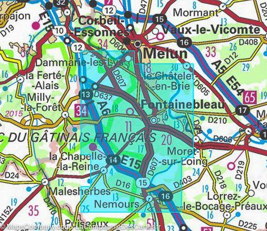 Carte TOP 25 n° 2417 OTR (Résistante) - Forêt de Fontainebleau & Forêt des Trois Pignons | IGN - La Compagnie des Cartes