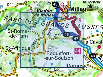 Carte TOP 25 n° 2541 OT - Millau, Saint Affrique & PNR des Grandes Causses | IGN - La Compagnie des Cartes