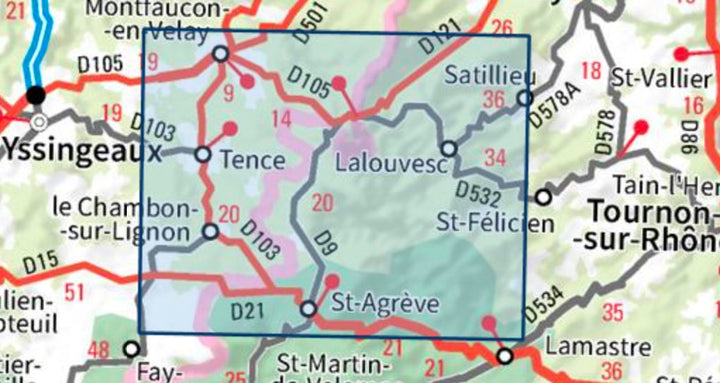 Carte TOP 25 n° 2935 OT - Le Chambon-sur-Lignon, St-Agrève | IGN carte pliée IGN 