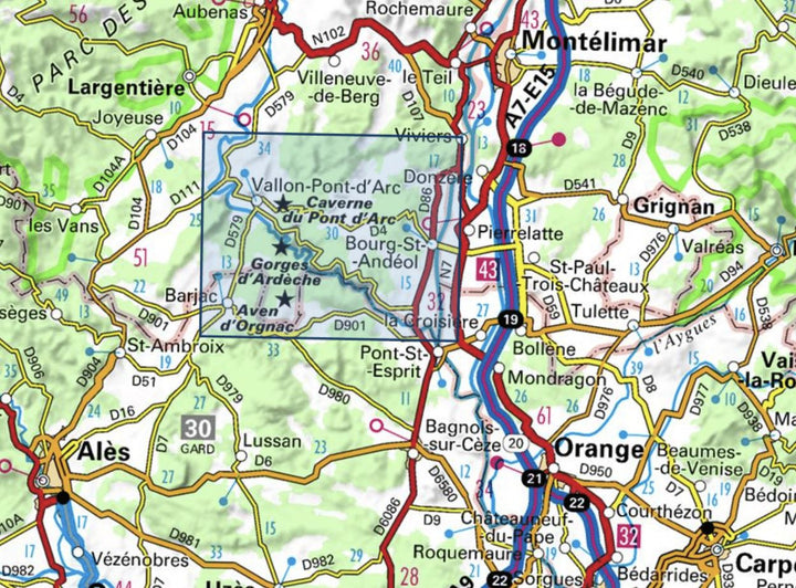 Carte TOP 25 n° 2939 OT - Gorges de l'Ardèche, Bourg-St-Andéol | IGN carte pliée IGN 