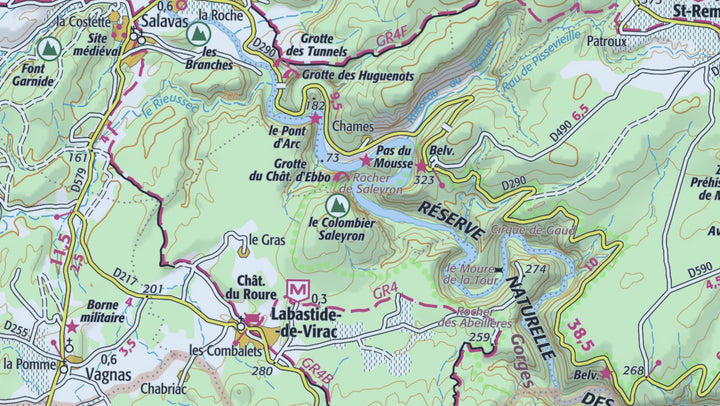 Carte TOP 25 n° 2939 OTR (résistante)- Gorges de l'Ardèche, Bourg-St-Andéol | IGN carte pliée IGN 