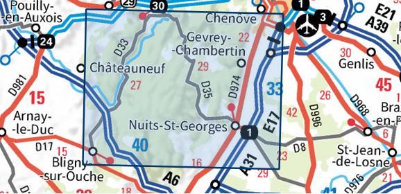 Carte TOP 25 n° 3023 OT - Nuits-St-Georges | IGN carte pliée IGN 