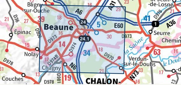 Carte TOP 25 n° 3024 OT - Beaune, Chagny | IGN carte pliée IGN 