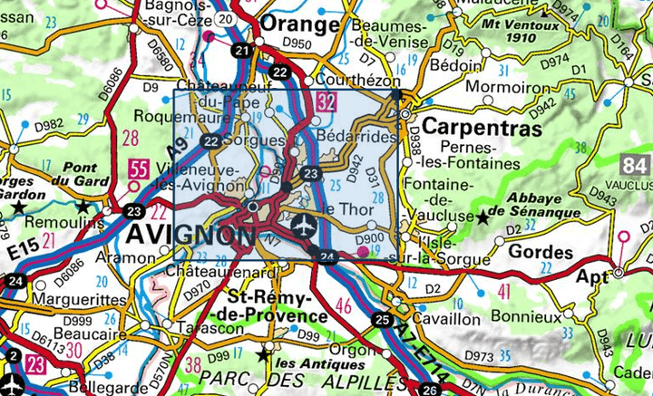Carte TOP 25 n° 3041 OT - Avignon, Châteauneuf-du-Pape | IGN carte pliée IGN 