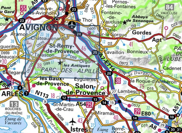 Carte TOP 25 n° 3042 OT - Tarascon, St-Rémy-de-Provence, Chaîne des Alpilles | IGN carte pliée IGN 