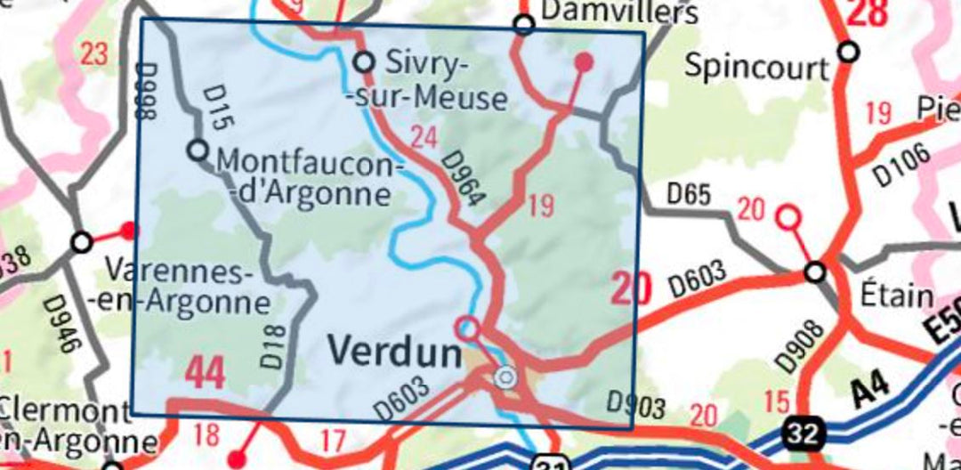 Carte TOP 25 n° 3112 ET - Forêts de Verdun et du Mort-Homme | IGN carte pliée IGN 