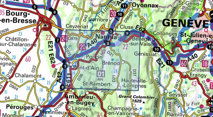 Carte TOP 25 n° 3230 OT - Nantua, Hauteville-Lompnes, Nord Bugey | IGN carte pliée IGN 