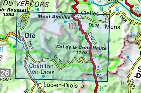Carte TOP 25 n° 3237 OT - Glandasse & Col de la Croix-Haute (PNR du Vercors, Alpes) | IGN carte pliée IGN 