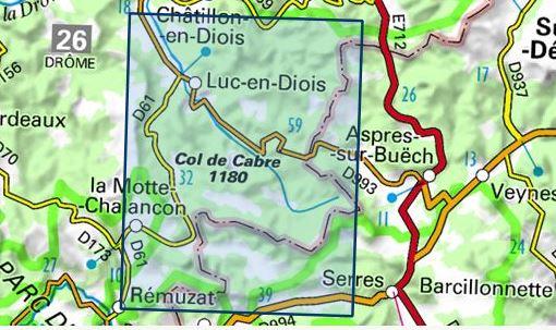 Carte TOP 25 n° 3238 OT - Luc en Diois, Valdrôme & Col de Cabre | IGN carte pliée IGN 