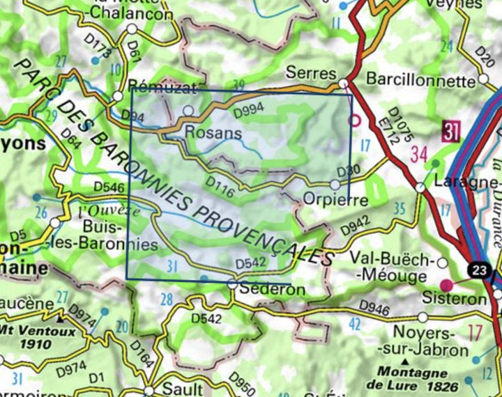 Carte TOP 25 n° 3239 OT - Rosans, Orpierre, Baronnies Orientales | IGN carte pliée IGN 