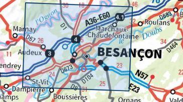 Carte TOP 25 n° 3323 ET - Besançon, Forêt de Chailluz | IGN carte pliée IGN 