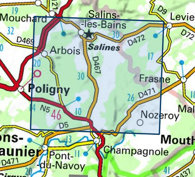 Carte TOP 25 n° 3325 OT - Arbois, Salins-les-Bains, Forêt Domaniale de la Joux | IGN carte pliée IGN 