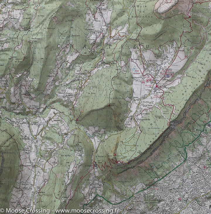 Carte TOP 25 n° 3334 OTR (résistante) - Massif de la Charteuse Sud (Alpes) | IGN carte pliée IGN 