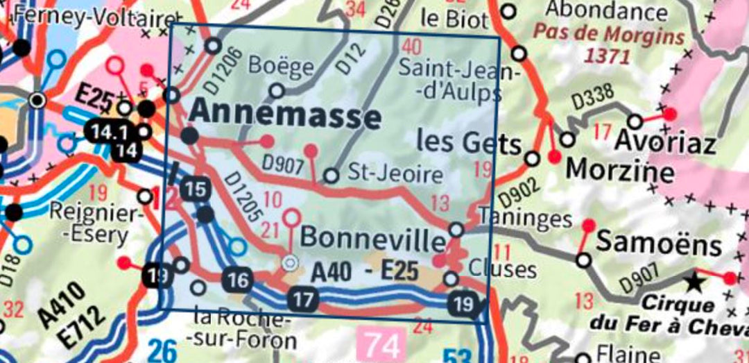 Carte TOP 25 n° 3429 ET - Bonneville (Alpes) | IGN carte pliée IGN 