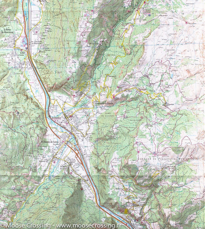Carte TOP 25 n° 3433 ET - St-Jean-de-Maurienne, St-François-Longchamp & Valmorel (Alpes) | IGN carte pliée IGN 
