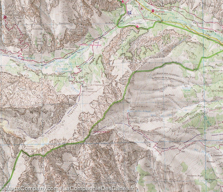 Carte IGN TOP 25 n° 3436 ETR (résistante) - Meije, Mont Pelvoux (PN des Ecrins, Alpes) - La Compagnie des Cartes