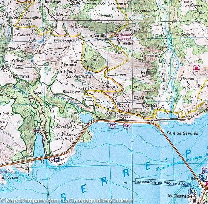 Carte IGN TOP 25 n° 3438 ETR (Résistante) - Embrun, les Orres & Lac de Serre-Ponçon (Alpes) - La Compagnie des Cartes