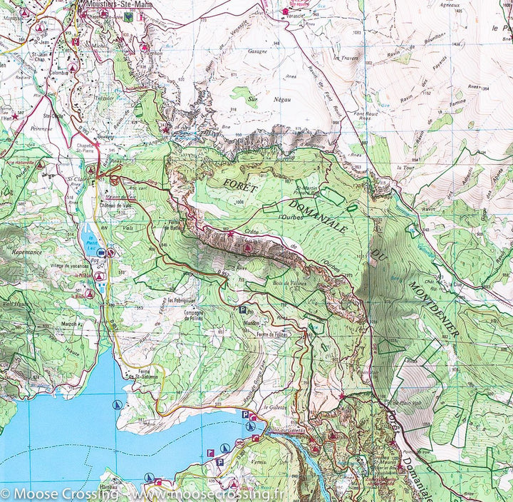 Carte TOP 25 n° 3442 OT - Gorges du Verdon, Moustiers-Ste-Marie & Lac de Ste Croix (PNR du Verdon) | IGN carte pliée IGN 