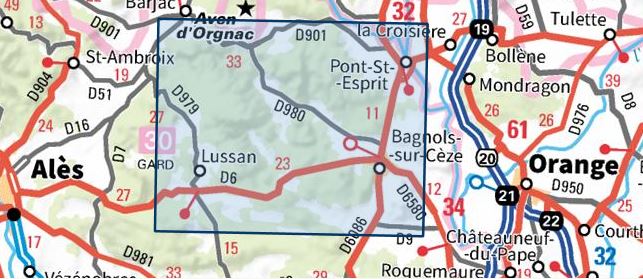 Carte TOP 25 n° 3444 OT - Brignoles, Le Luc, Lac de Carcès | IGN carte pliée IGN 