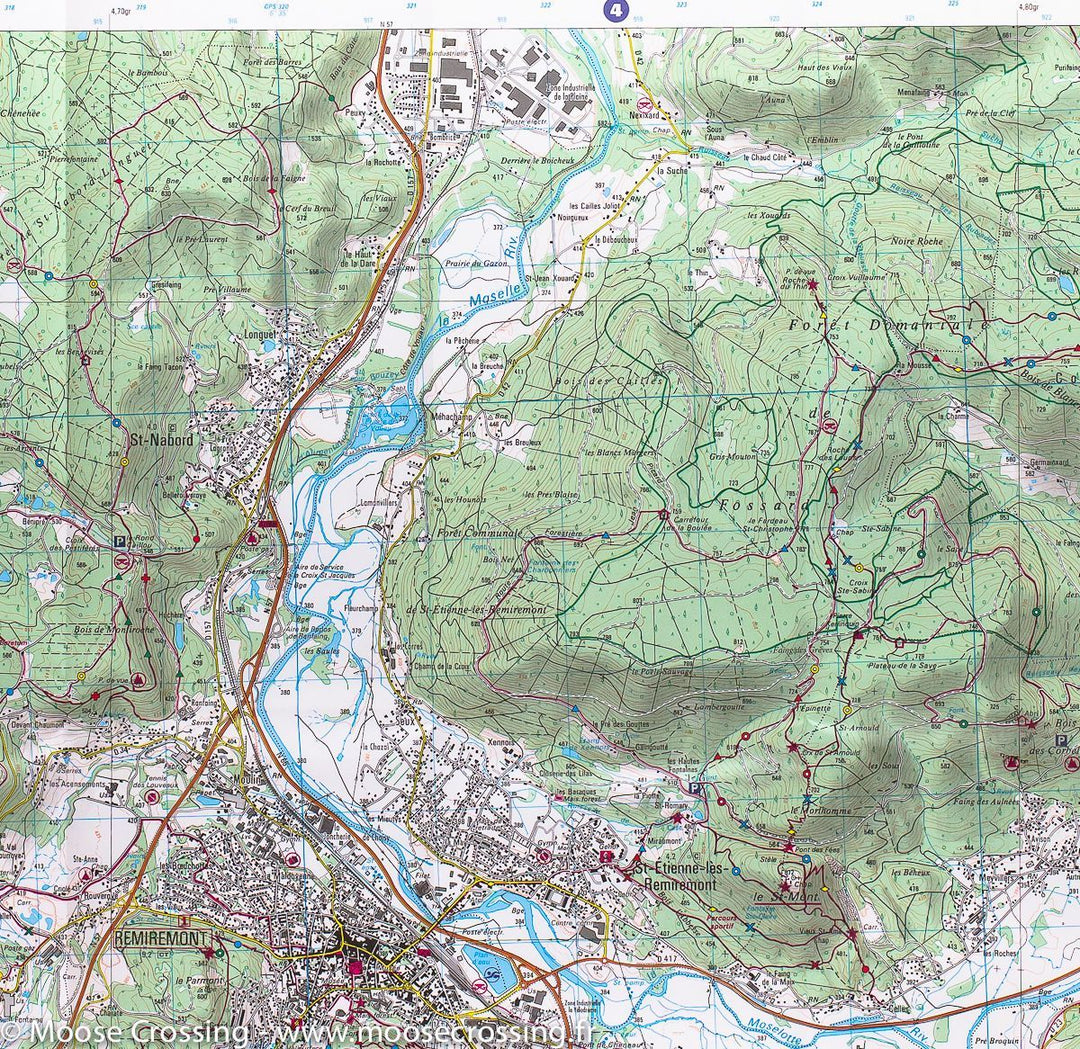 Carte TOP 25 n° 3519 OT - Remiremont, Le Val-d'Ajol, Plombières-les-Bains | IGN carte pliée IGN 