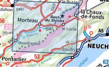 Carte TOP 25 n° 3524 OT - Morteau, Saut du Doubs | IGN carte pliée IGN 