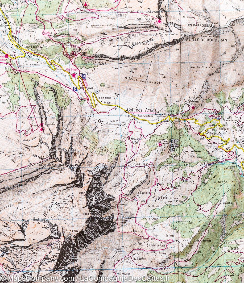 Carte TOP 25 n° 3531 OTR (résistante) - Megève & Col des Aravis (Alpes) | IGN carte pliée IGN 