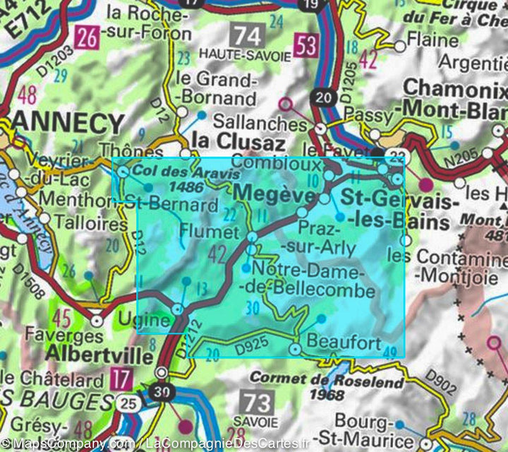 Carte TOP 25 n° 3531 OTR (résistante) - Megève & Col des Aravis (Alpes) | IGN carte pliée IGN 