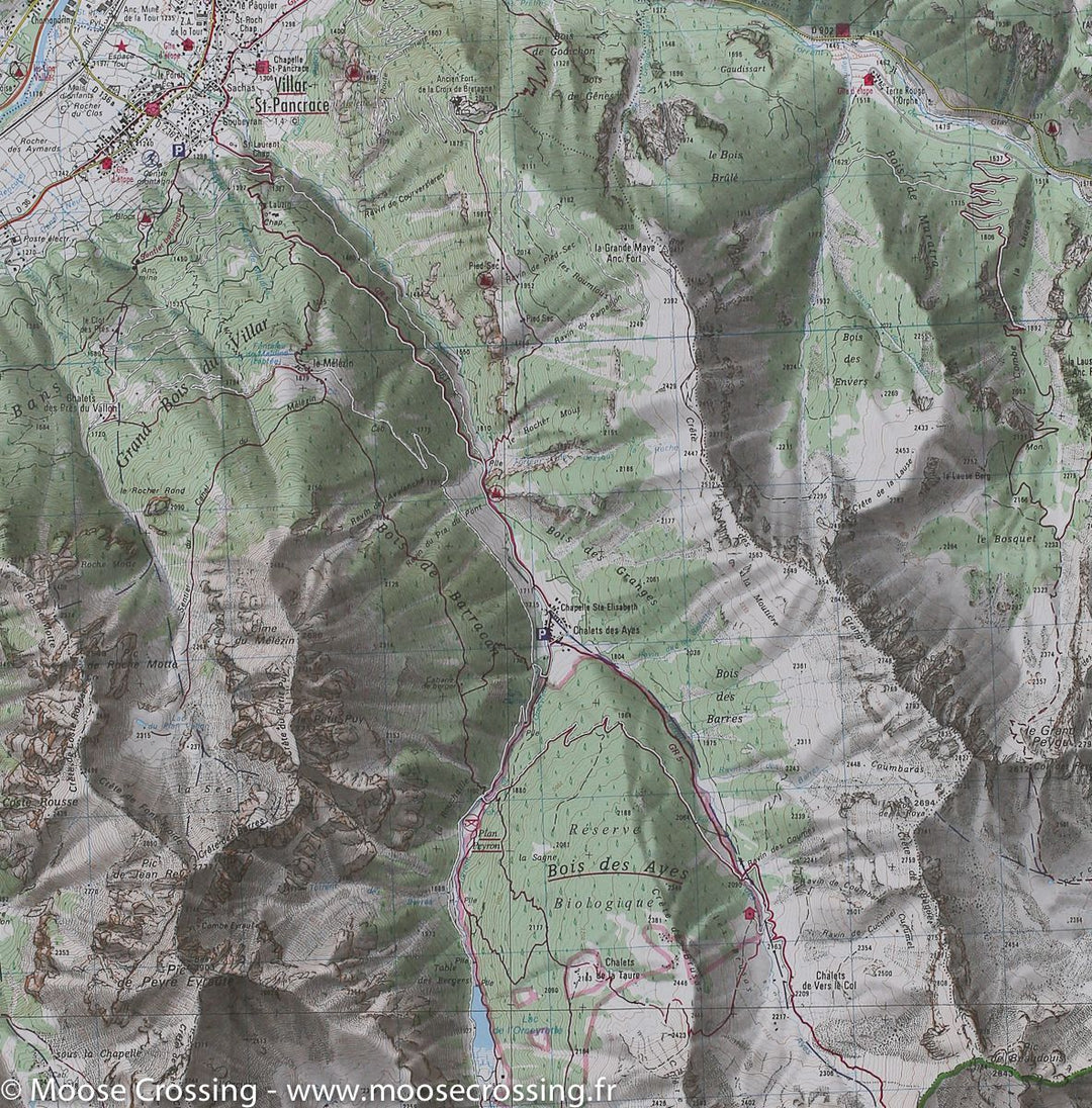 Carte TOP 25 n° 3536 OT - Briançon, Serre-Chevalier, Montgenèvre (Alpes) | IGN carte pliée IGN 