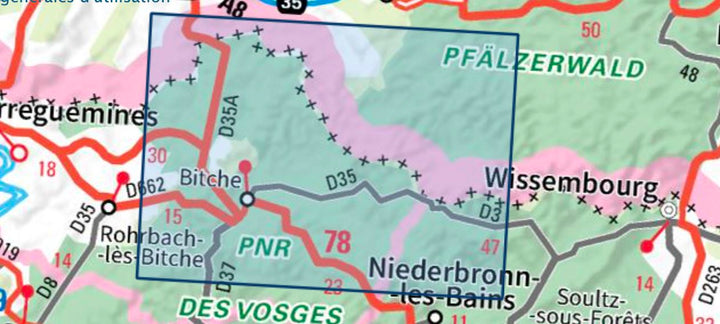 Carte TOP 25 n° 3713 ET - Bitche, Dambach, PNR des Vosges du Nord | IGN carte pliée IGN 