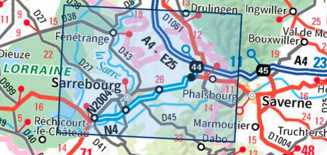 Carte TOP 25 n° 3715 OT - Sarrebourg, Phalsbourg, Pays des étangs | IGN carte pliée IGN 