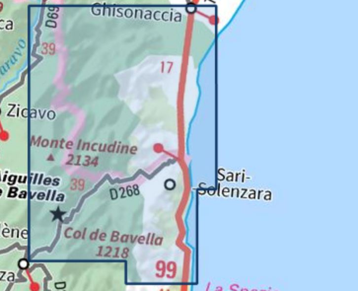 Carte TOP 25 n° 4253 ET - Aiguilles de Bavella, Solenzara, PNR de Corse | IGN carte pliée IGN 