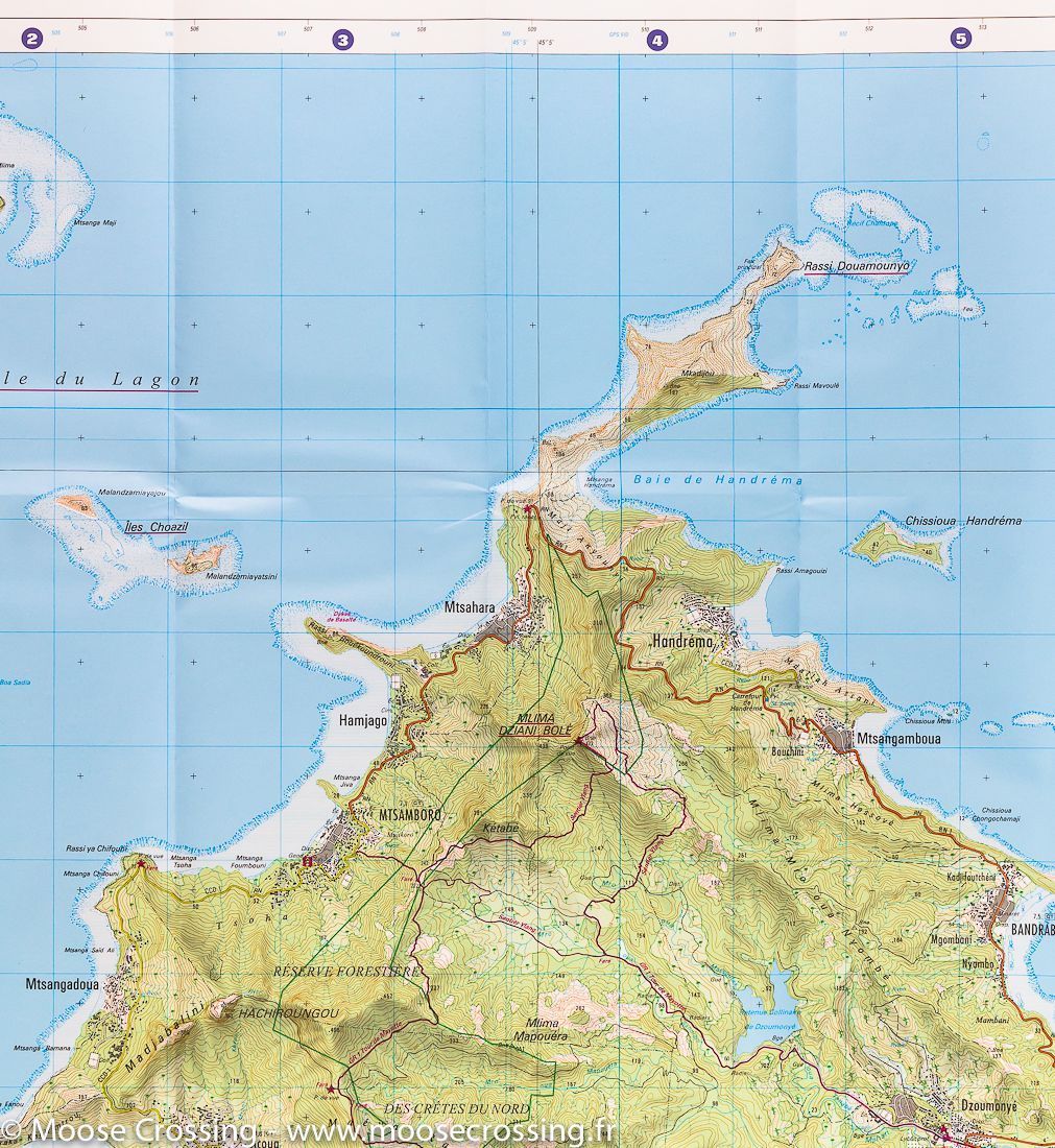 Carte TOP 25 n° 4410 MT - Mayotte Nord (archipel des Comores), Mamoudzo, Mtsambroro | IGN carte pliée IGN 