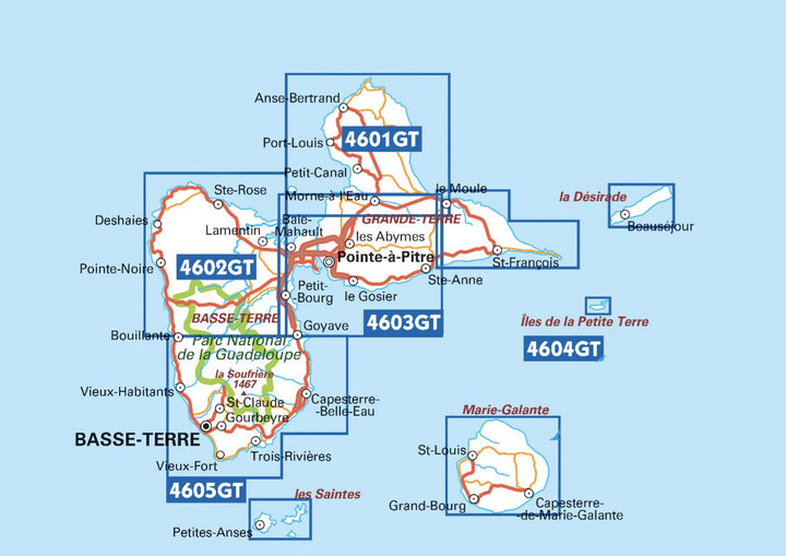 Carte TOP 25 n° 4603 GT - Pointe à Pitre, Sainte Anne (Guadeloupe) | IGN carte pliée IGN 