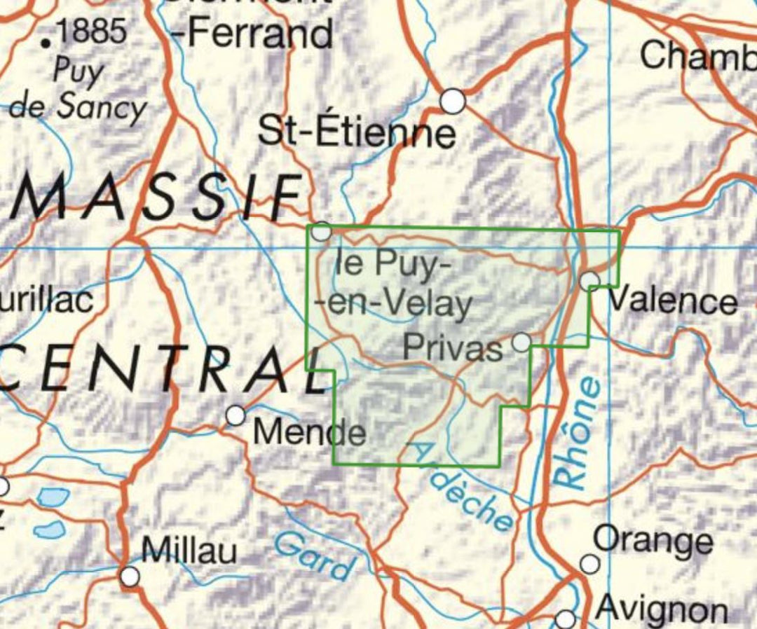 Carte TOP 75 n° 14 - Gorges & Monts d'Ardèche | IGN carte pliée IGN 