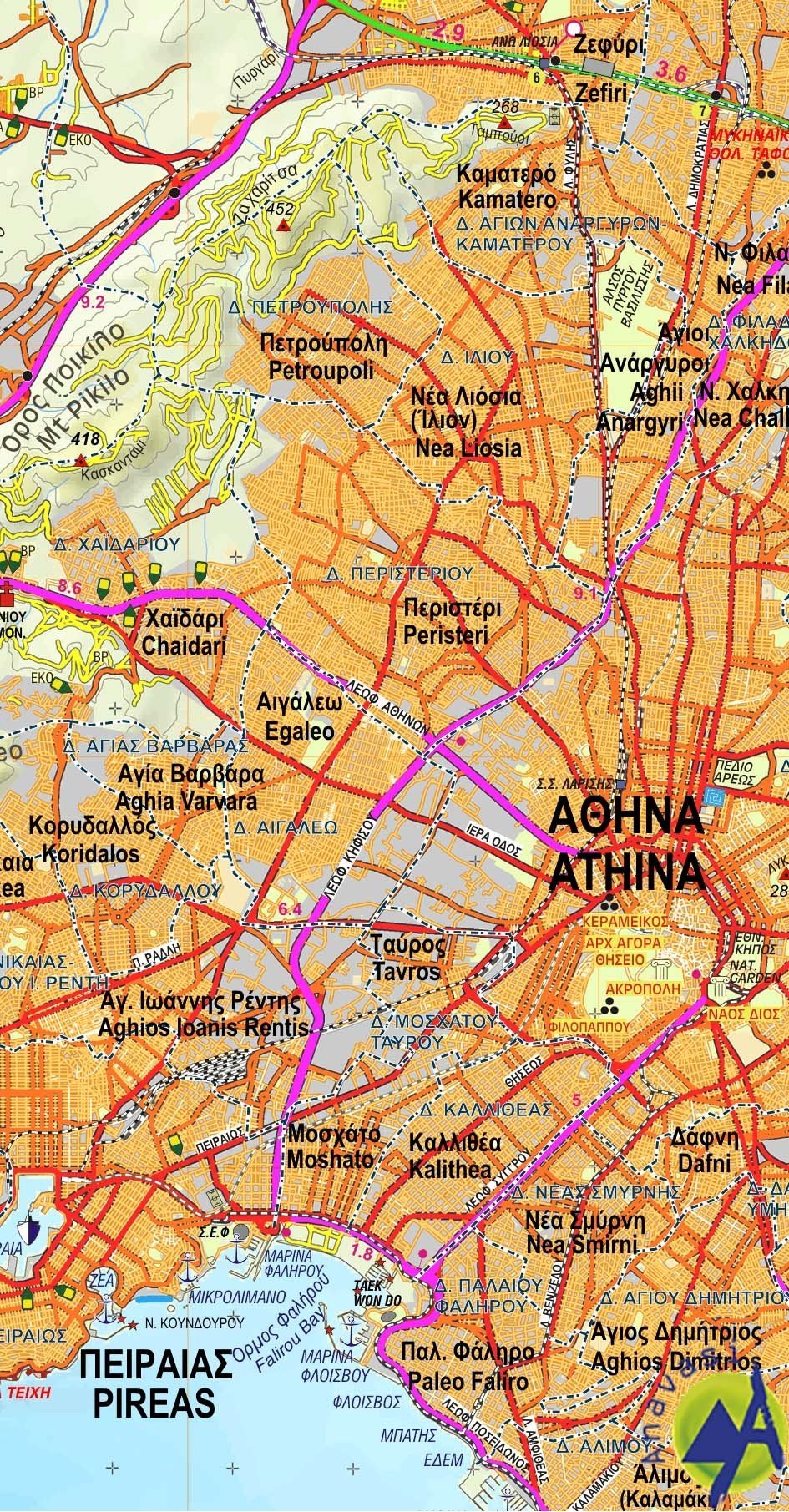 Carte topographique - Attique & Viotia | Anavasi carte pliée Anavasi 