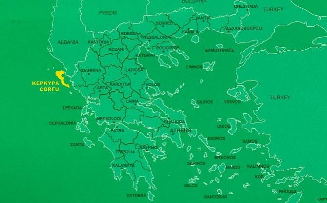 Carte topographique de Corfou - n° 302 | Orama carte pliée Orama 